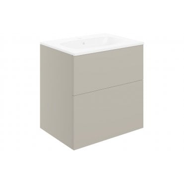 Bielli 610mm 2 Drawer Wall Unit & Basin - Matt Latte