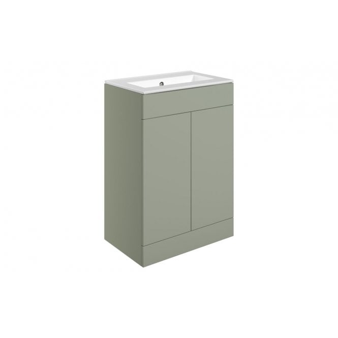 Plumb Warehouse Bielli 610mm Floor Standing 2 Door Basin Unit and 0 Tap Holes Basin (Choose Finish)