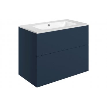 Bielli 815mm Wall Hung 2 Drawer Basin Unit & Basin (Choose Finish)
