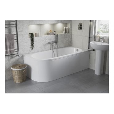 Brescia J Shape 1700x725x600mm 0 Tap Holes Bath Legs