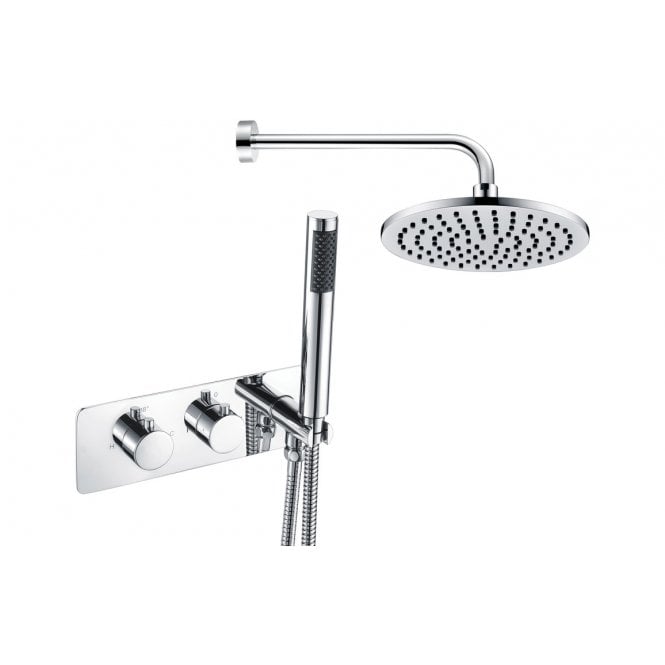 Plumb Warehouse Burano Shower Pack One - Twin Two Outlet w/Handset & ABS Overhead