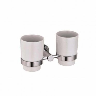 Plumb Warehouse Capita Double Tumbler and Holder - Chrome