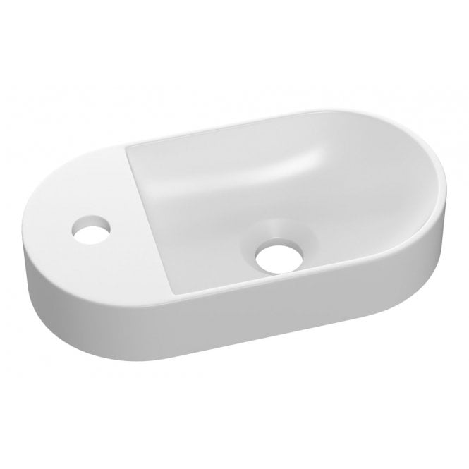 Plumb Warehouse Catania 380x200mm Mini Resin Washbowl, White