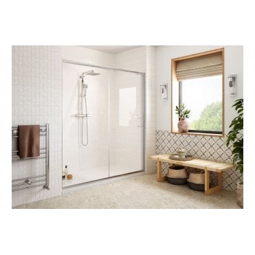 Cecilio Easy-Fit Sliding Door - Chrome (Choose Size)