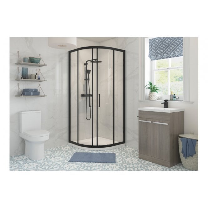 Plumb Warehouse Cecilio Framed Black  2 Door Quadrant