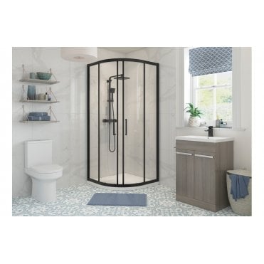 Cecilio Framed Black  2 Door Quadrant