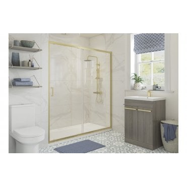 Cecilio Sliding Door - Brushed Brass (Choose Size)