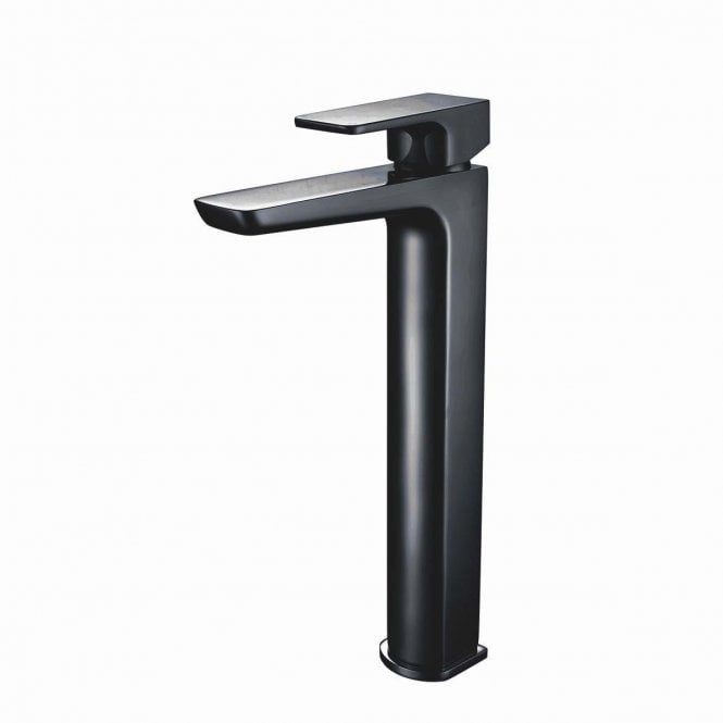 Plumb Warehouse Chi Electroplated Tall Mono Basin Mixer with Pop Up Waste - Black