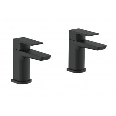 Chi Electroplated Tap Pair for 2 Tap Hole Basin with Pop Up Waste - Black