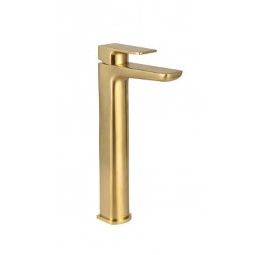 Chi PVD Coated Tall Mono Basin Mixer with Pop Up Waste - Brushed Brass