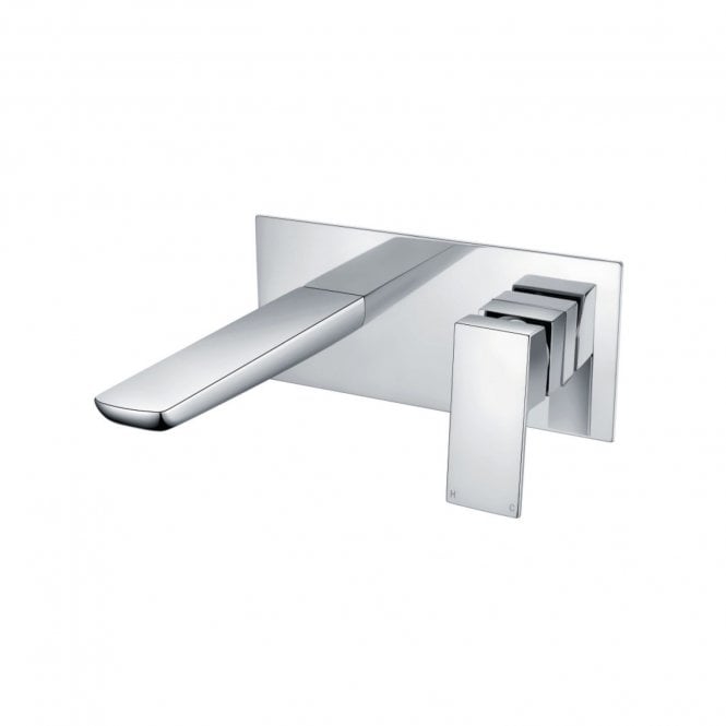 Plumb Warehouse Chi Wall Mounted Basin Filler with Pop Up Waste - Chrome