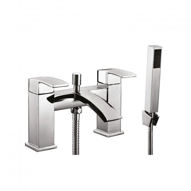 Plumb Warehouse Chrome Bath Shower Mixer Tap with shower kit and wall bracket