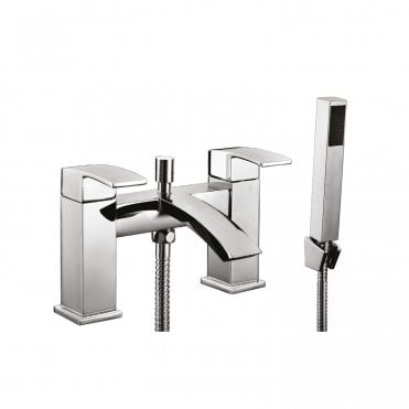 Chrome Bath Shower Mixer Tap with shower kit and wall bracket