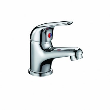 Chrome Mono Basin Mixer Tap With Push Waste