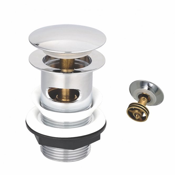 Plumb Warehouse Chrome Round Dome Easy Clean Slotted Sprung Basin Waste