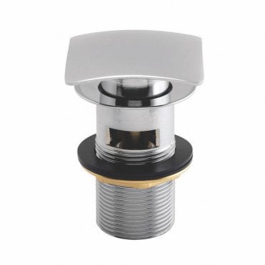 Chrome Square Dome Slotted Sprung Basin Waste