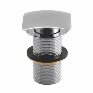 Chrome Square Dome Unslotted Sprung Basin Waste