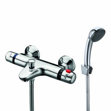 Chrome Wall Mounted Thermostatic Bath Shower Mixer
