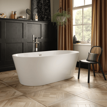 Plumb Warehouse Como Double Ended Freestanding Bath - White