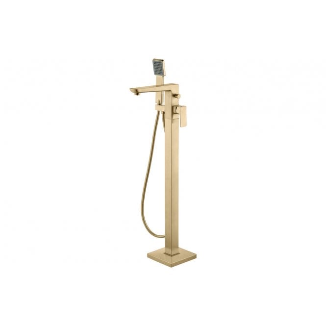 Plumb Warehouse Crotoni Floor Standing Bath/Shower Mixer - Brushed Brass