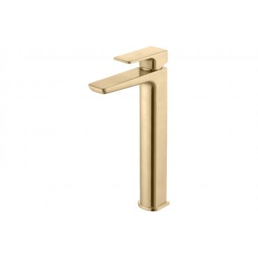 Crotoni Mono Tall Basin Tap - Brushed Brass