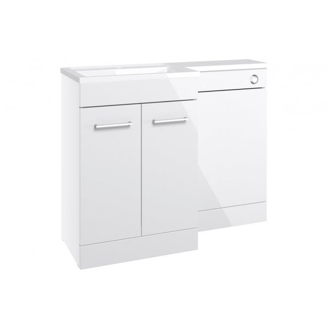 Plumb Warehouse Cuneo Floor Standing L-Shape Pack and Basin (Choose size, handing, finish)