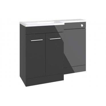 Cuneo Floor Standing L-Shape Pack and Basin (Choose size, handing, finish)