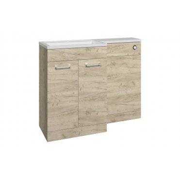 Cuneo Floor Standing L-Shape Pack and Basin (Choose size, handing, finish)