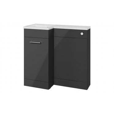 Cuneo Floor Standing L-Shape Pack and Basin (Choose size, handing, finish)