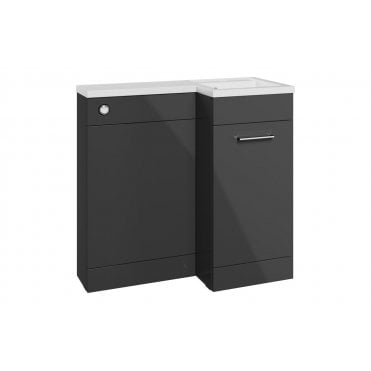 Cuneo Floor Standing L-Shape Pack and Basin (Choose size, handing, finish)