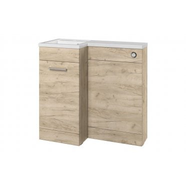 Cuneo Floor Standing L-Shape Pack and Basin (Choose size, handing, finish)