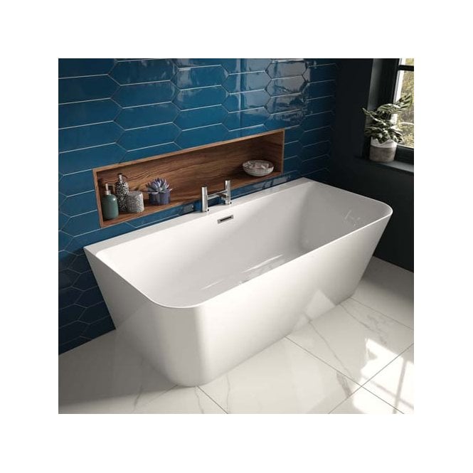 Plumb Warehouse  D-Shaped Double Ended Freestanding Bath - White
