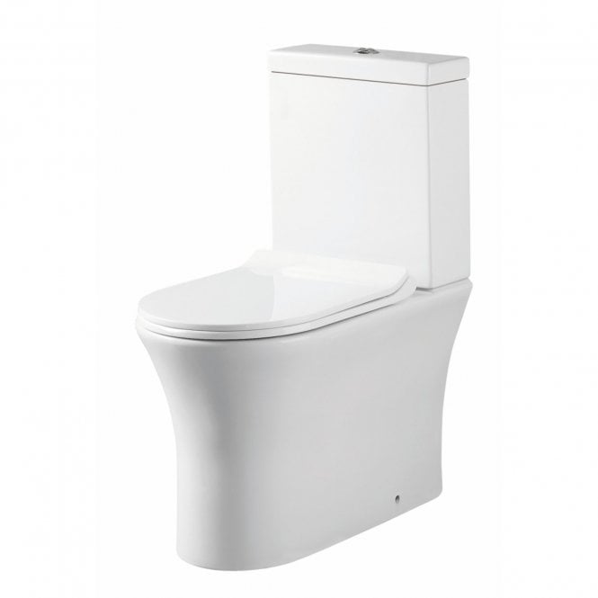 Plumb Warehouse Deia Rimless Comfort Height Closed Back To Wall Toilet With Slim Soft Close Seat