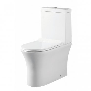Deia Rimless Comfort Height Closed Back To Wall Toilet With Wrap Over Soft Close Seat
