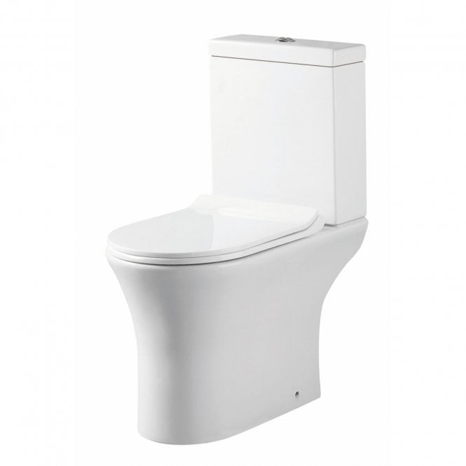 Plumb Warehouse Deia Rimless Open Back Close Coupled Toilet With Cistern And Slim Soft Close Seat