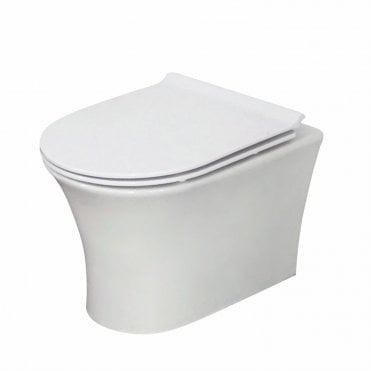 Deia Rimless Wall Hung Toilet With Wrap Over Soft Close Seat