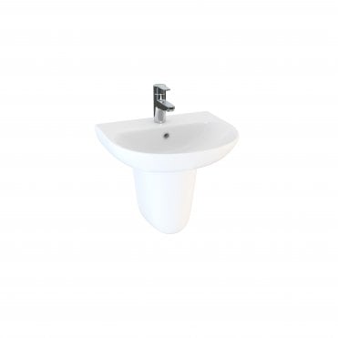 Delta 450mm x 385mm 1 Tap Hole Basin - White