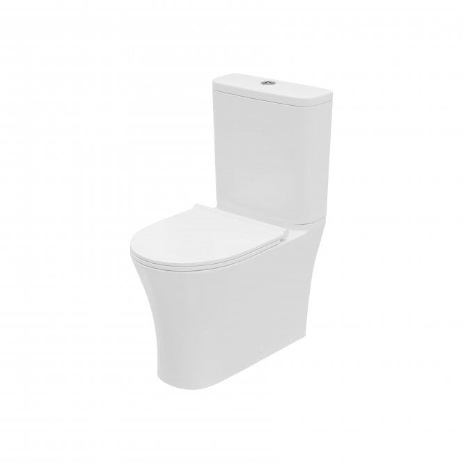Plumb Warehouse Delta 450mm x 600 x 360mm Rimless Closed Back Comfort Height Close Coupled Pan - White