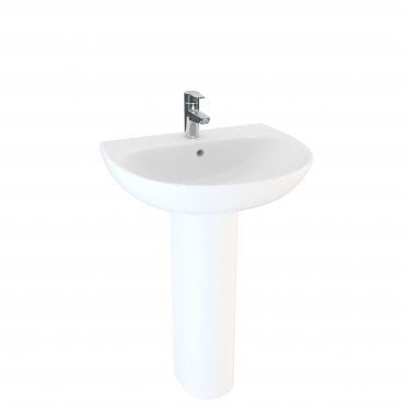 Delta 550mm x 460mm Round 1 Tap Hole Basin - White