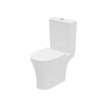 Delta Rimless 400mm x 600mm x 355mm Close Coupled Open Back WC Pan - White