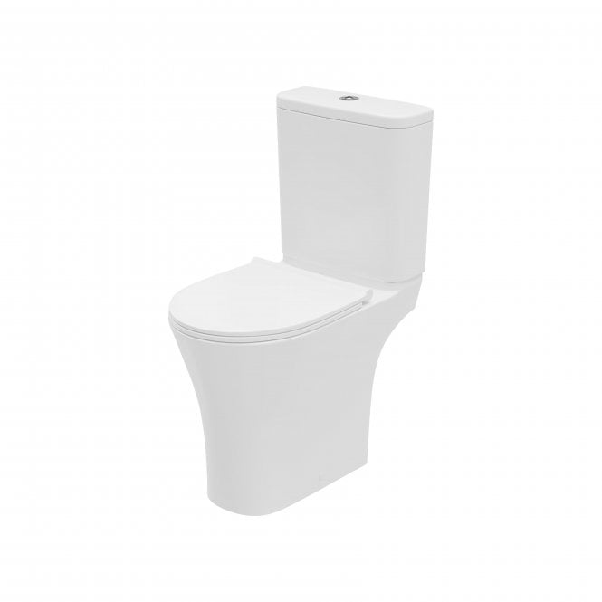 Plumb Warehouse Delta Rimless Comfort Height Close Coupled Open Back WC Pan - White