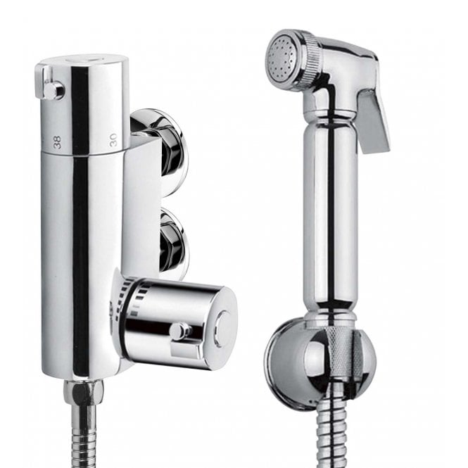 Plumb Warehouse  Douche Spray Kit with Thermostatic Mixer Valve - Chrome