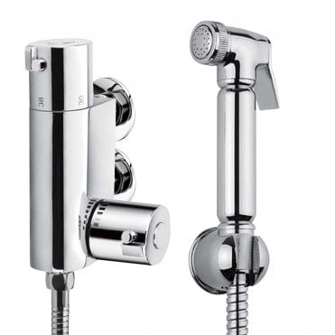 Plumb Warehouse Douche Spray Kit with Thermostatic Mixer Valve - Chrome