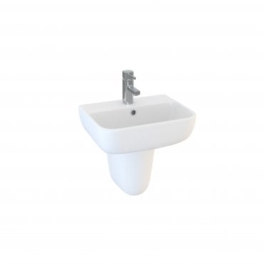 Epsilon 450mm x 350mm Thin Lipped Square 1 Tap Hole Basin