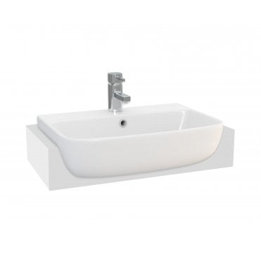Epsilon 550mm x 395mm Square Semi Recessed 1 Tap Hole Basin
