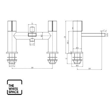 Plumb Warehouse Evo Bath Shower Mixer with hose and handset