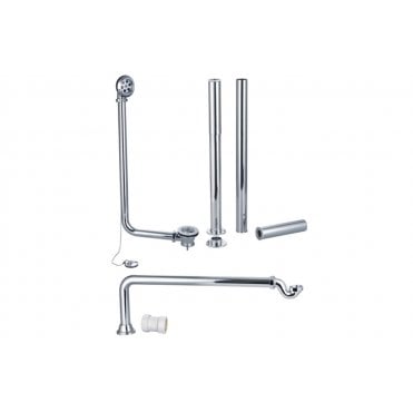 Exposed Bath Plug & Chain Waste With Pipe Shrouds