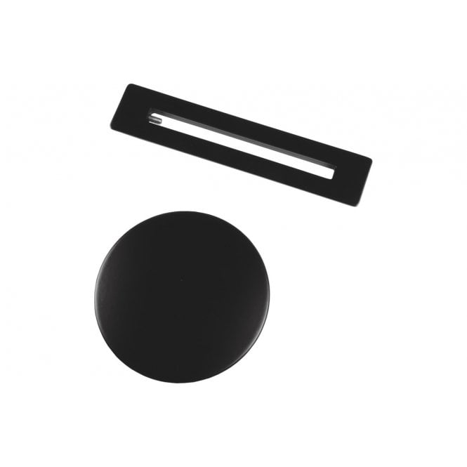 Plumb Warehouse Floor Standing Bath Overflow & Waste Cover - Black