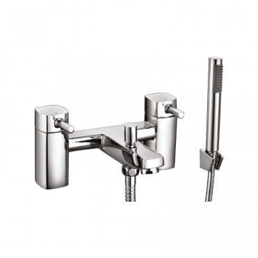 Forme Chrome Bath Shower Mixer Tap With Shower Kit And Wall Bracket