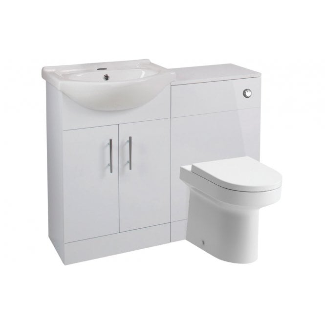 Plumb Warehouse Fossana Basin Unit & WC Unit Pack - White Gloss
